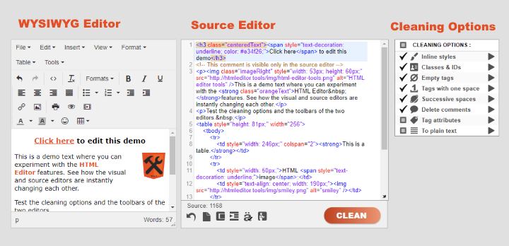 online instant wysiwyg HTML editor